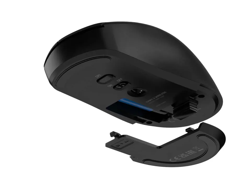 Laserová bezdrátová myš Natec HAWK 2/Kancelářská/Laserová/3 200 DPI/Bezdrátové USB/Černá