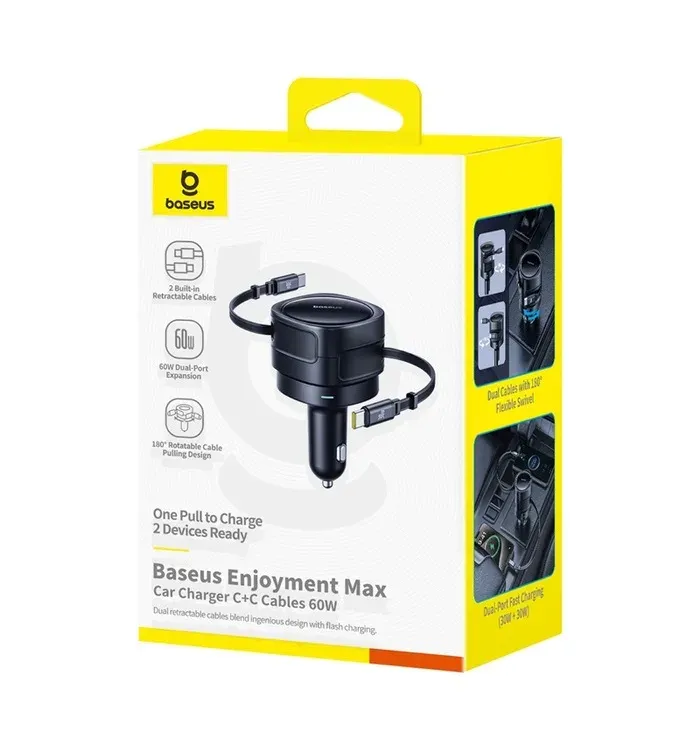 Baseus Enjoyment Max Nabíječka do Auta USB-C/USB-C 60W Cosmic Black