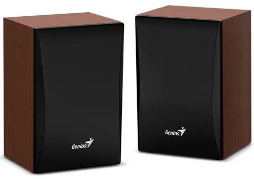 GENIUS repro SP-HF380BT 2.0, 3W, Bluetooth 5.0, 3,5mm jack, dřevěné, USB napájení, hnědo-černé