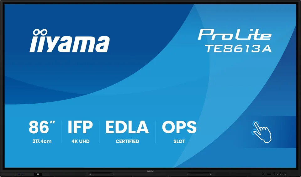 86" iiyama TE8613A-B2AG:IPS,4K,40P,USB-C,EDLA
