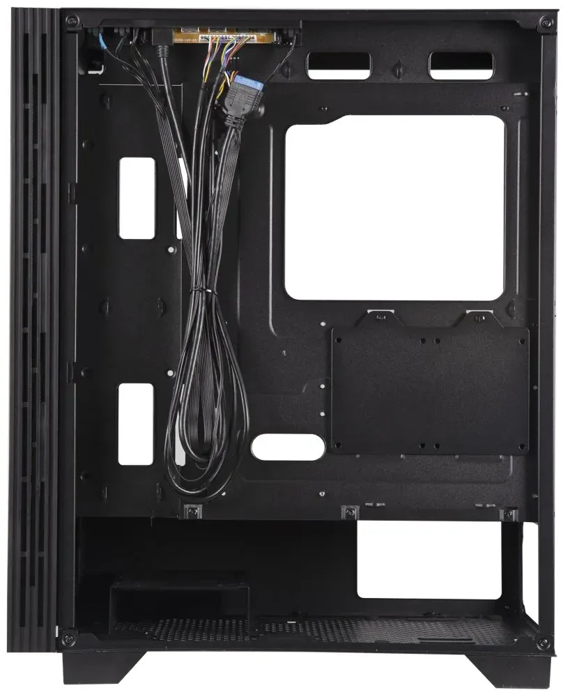 BitFenix skříň Flow FRGB/ ATX / 4x 120mm FRGB fan / 2x USB 3.0 / tvrzené sklo / černá