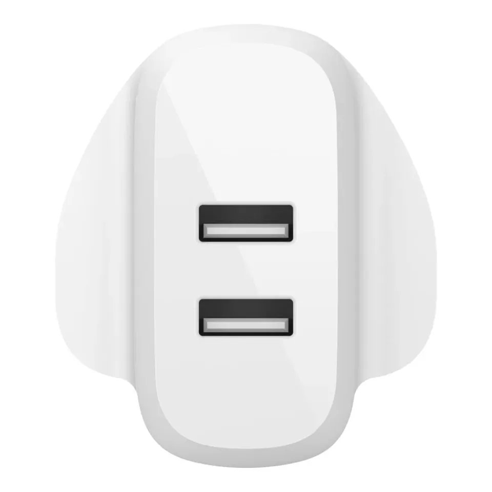 Belkin BOOST CHARGE Duální 24W USB-A nástěnná nabíječka + 1m USB-C kabel, bílá