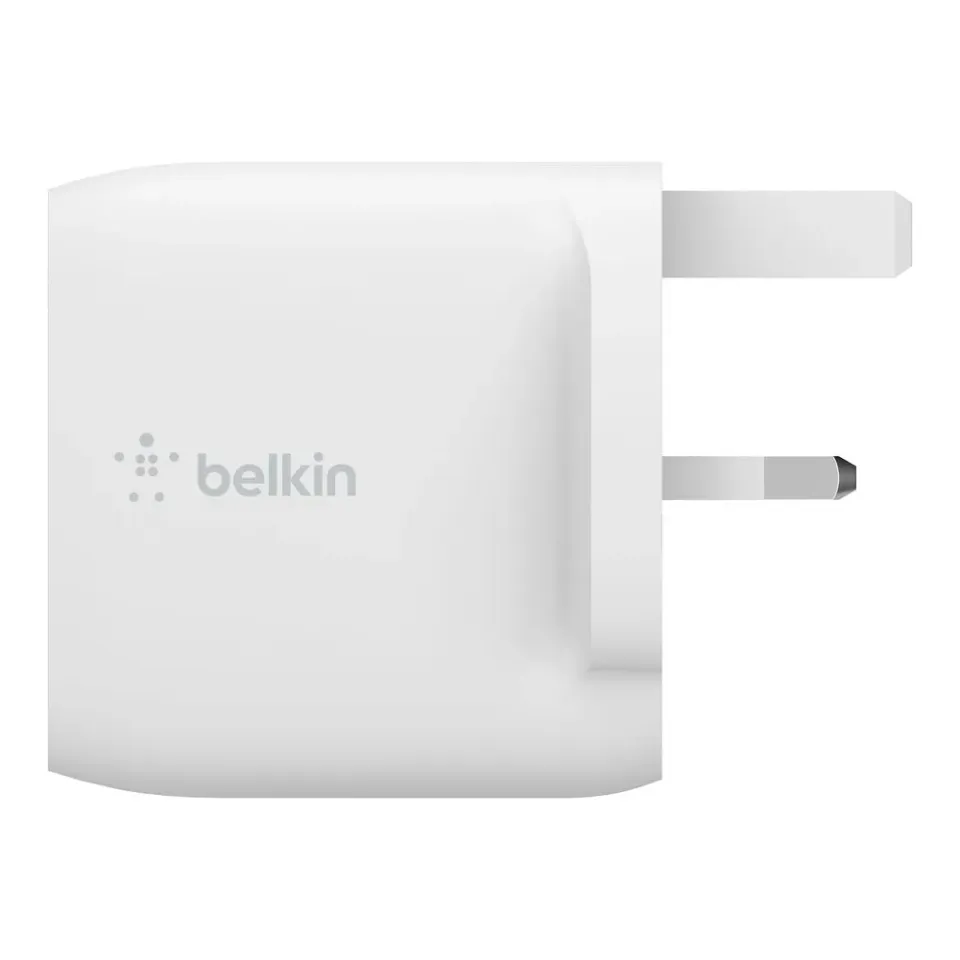 Belkin BOOST CHARGE Duální 24W USB-A nástěnná nabíječka + 1m USB-C kabel, bílá