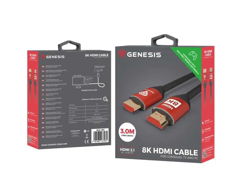 Genesis kabel HDMI M/M V2.1 3M 8K pro XBOX X/S