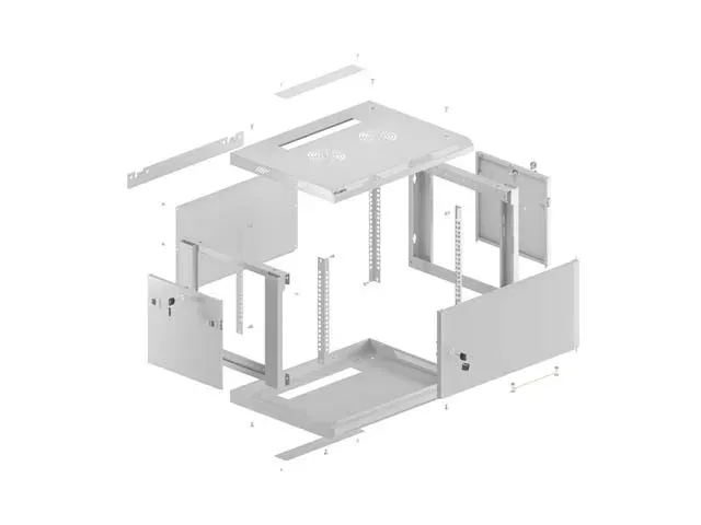 LANBERG NÁSTĚNNÁ INSTALAČNÍ SKŘÍŇ 19" 4U 600X600 ŠEDÁ KOVOVÁ DVÍŘKA (PLOCHÉ BALENÍ)