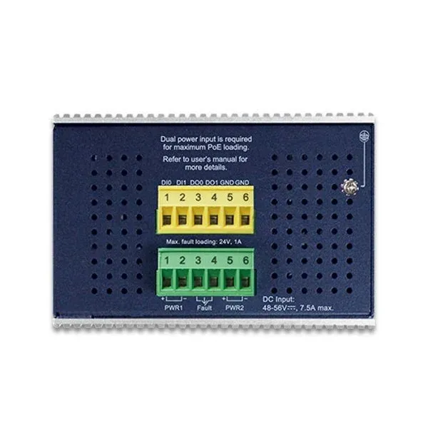 Planet IGS-6325-8UP2S2X průmyslový L3 switch, 8x1Gb, 2x2.5Gb SFP, 2x10Gb SFP+, 90/360W, 48-54VDC, -40~75°C, fanless