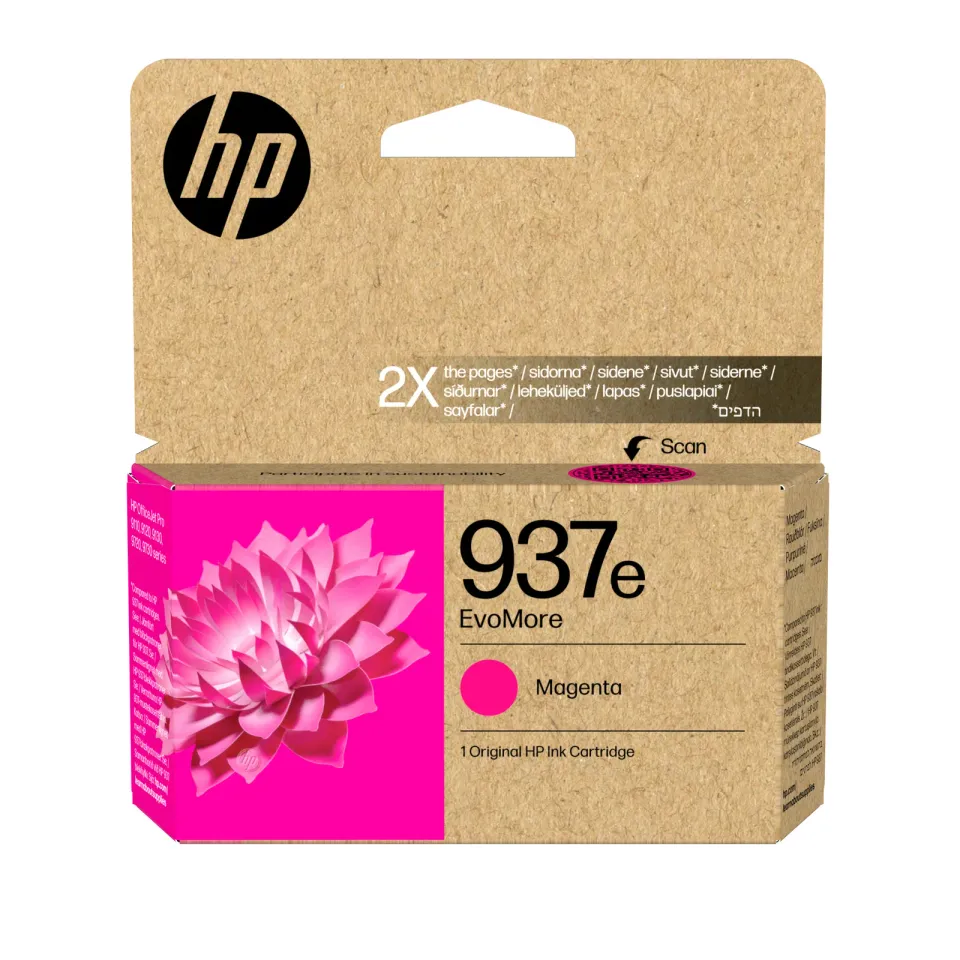 HP 4S6W7NE originální náplň purpurová č.937e magenta cca 1650 stran (magenta, pro HP OfficeJet 9120e, 9122e, 9132e, 9720e, 9730e)