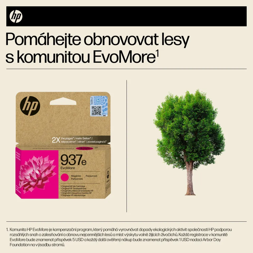 HP 4S6W7NE originální náplň purpurová č.937e magenta cca 1650 stran (magenta, pro HP OfficeJet 9120e, 9122e, 9132e, 9720e, 9730e)