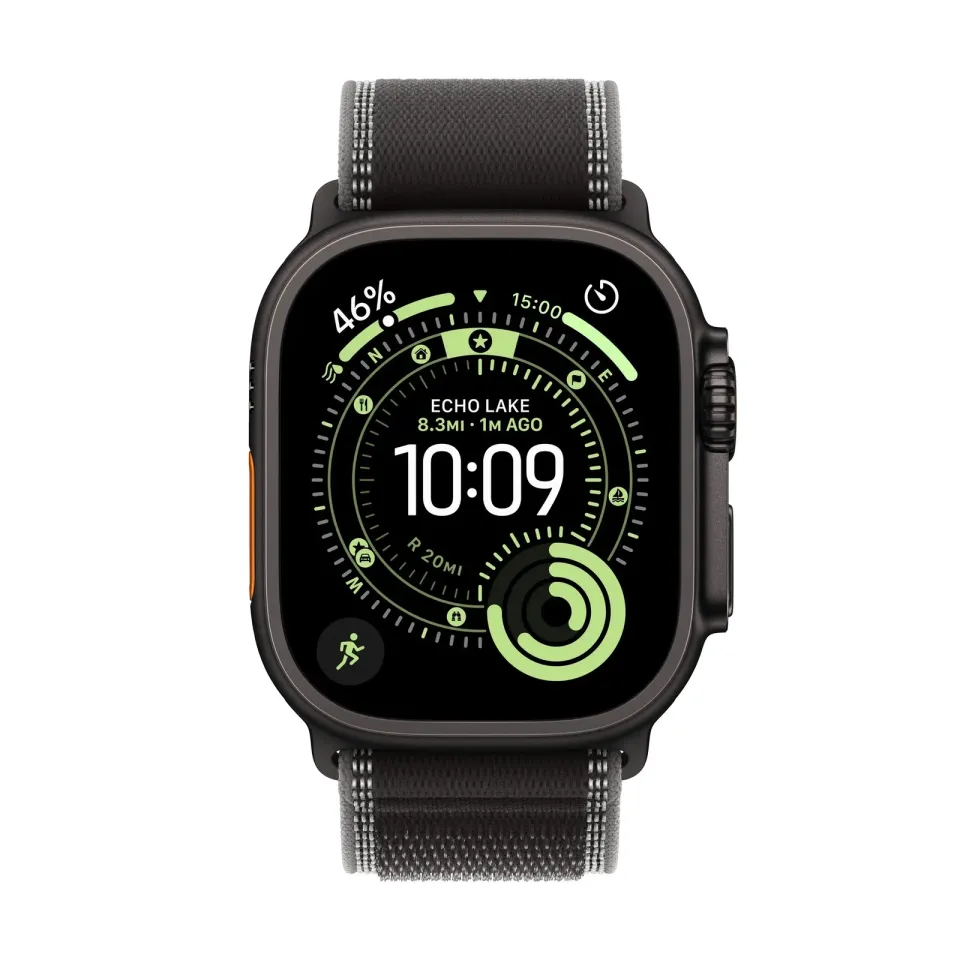 Apple Watch Ultra 3 GPS + Cellular 49mm Black Titanium Case with Black/Charcoal Trail Loop - M/L