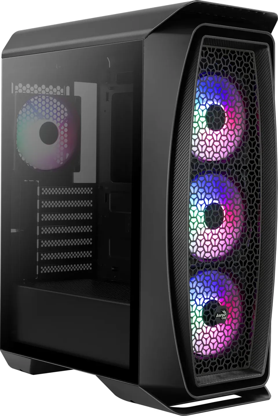 AEROCOOL skříň Aero One Frost ML G, Mid tower, 2x USB 3.0, 2x audio, 4x 120mm RGB Fan, bez zdroje