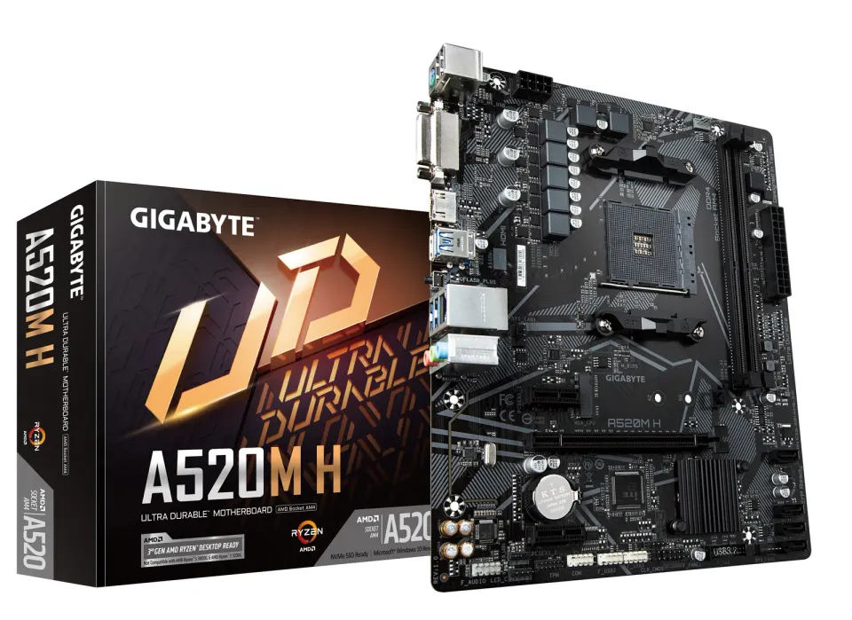 GIGABYTE MB Sc AM4 A520M H, AMD A520M, 2xDDR4, HDMI, DVI