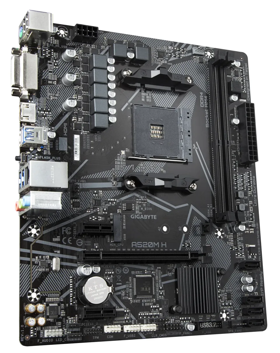 GIGABYTE MB Sc AM4 A520M H, AMD A520M, 2xDDR4, HDMI, DVI