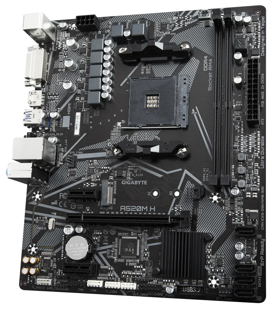GIGABYTE MB Sc AM4 A520M H, AMD A520M, 2xDDR4, HDMI, DVI