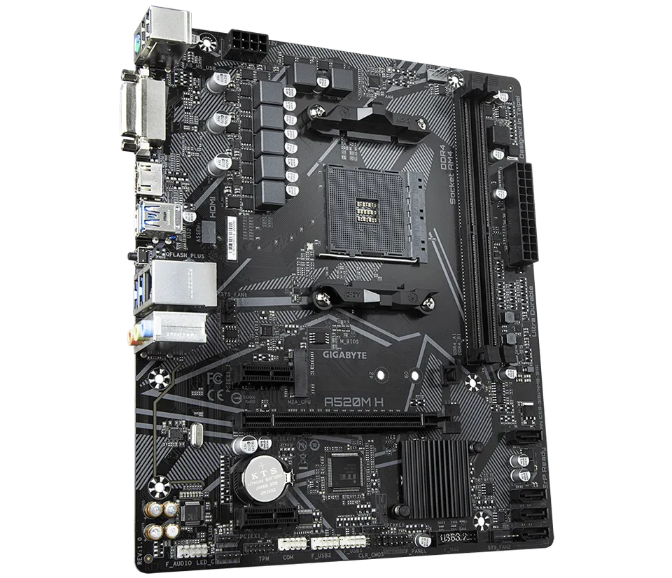 GIGABYTE MB Sc AM4 A520M H, AMD A520M, 2xDDR4, HDMI, DVI