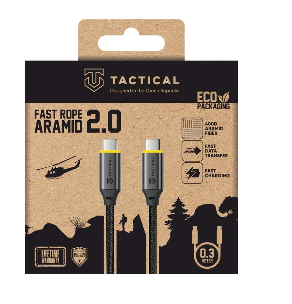 Tactical Fast Rope Aramid 2.0 Cable USB-C/USB-C 0.3m