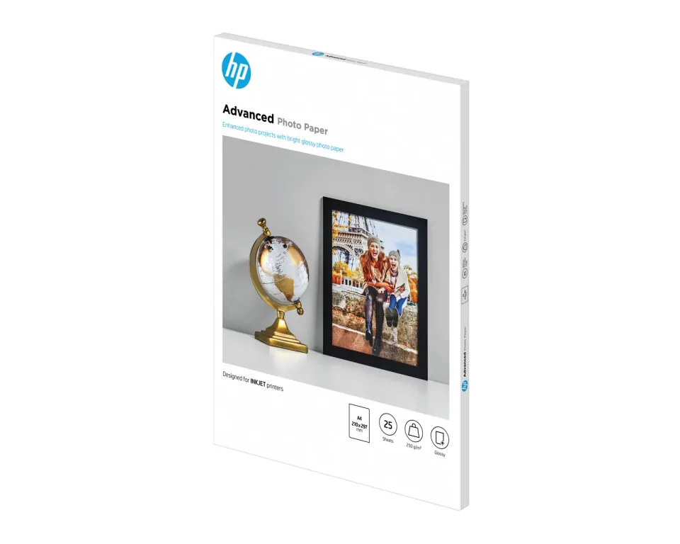 HP Advanced Glossy Photo Paper-25 sht/A4/210 x 297 mm, 250 g/m2, Q5456A