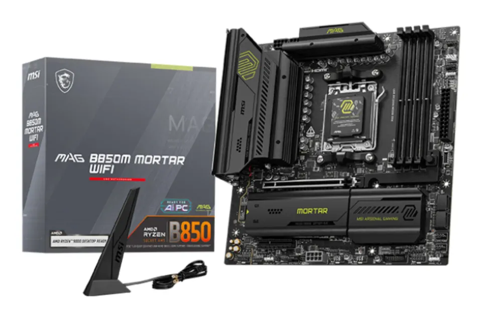 MSI MB Sc AM5 MAG B850M MORTAR WIFI, AMD B850, 4xDDR5, 1xHDMI, WiFi, mATX