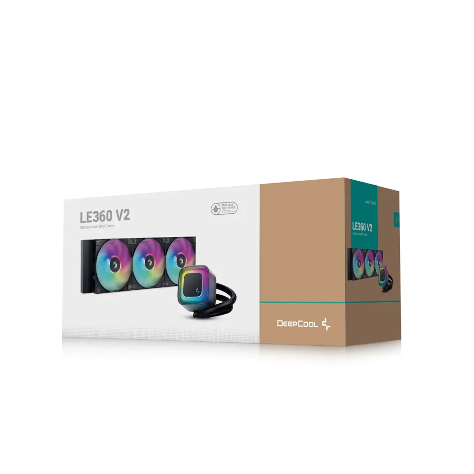 DEEPCOOL Vodní chladič LE360 V2, ARGB, 3x 120mm, AM5, LGA1851, černá