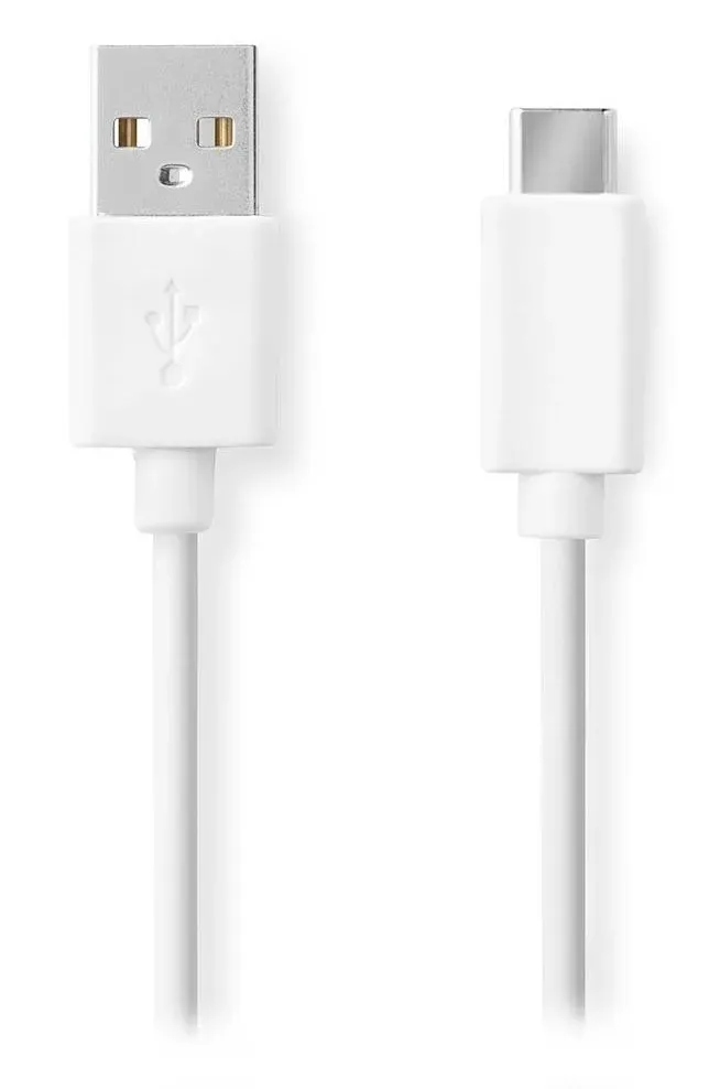 NEDIS kabel USB 2.0/ zástrčka USB-A - zástrčka USB-C/ 15 W/ 480 Mbps/ poniklovaný/ bílý/ bulk/ 3m