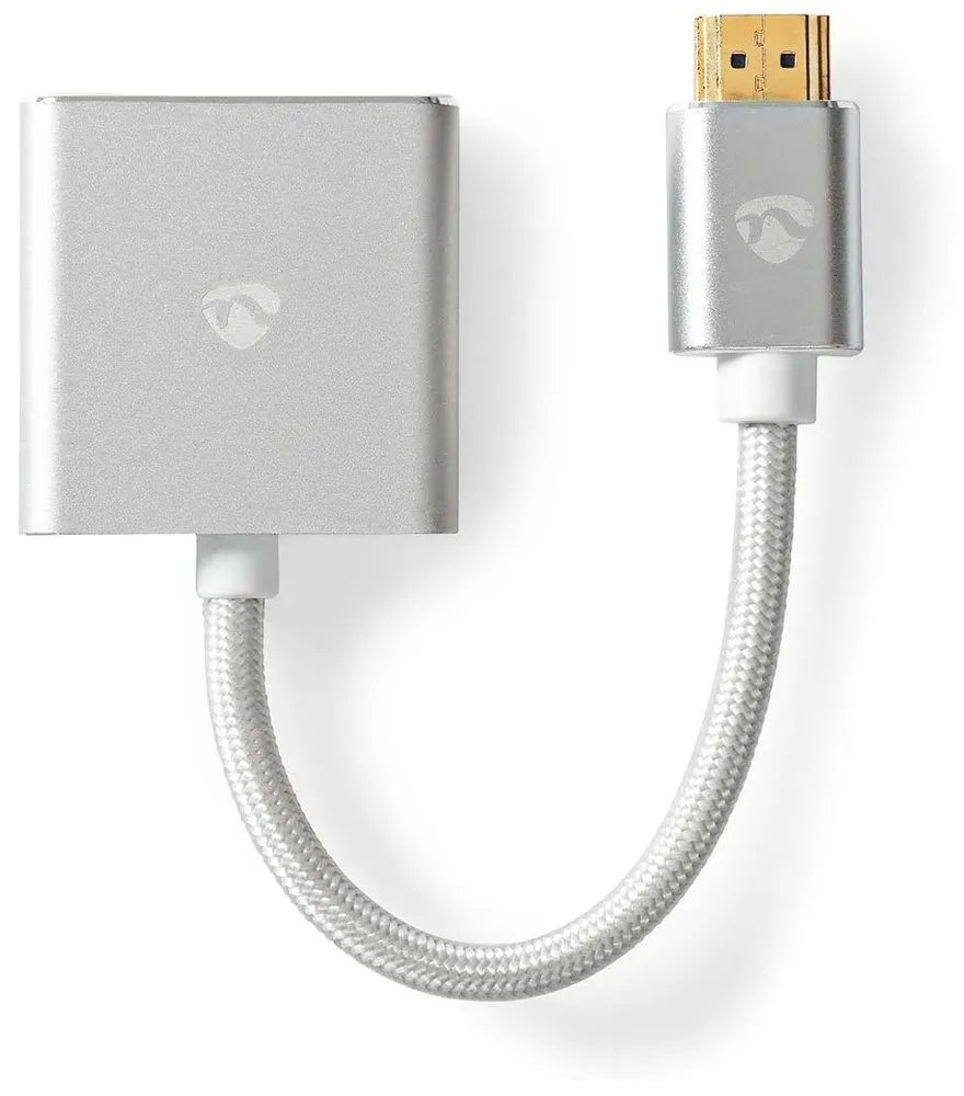 NEDIS PROFIGOLD adaptér HDMI/VGA/ konektor HDMI - VGA zásuvka/ hliník/ stříbrný/ BOX/ 20cm