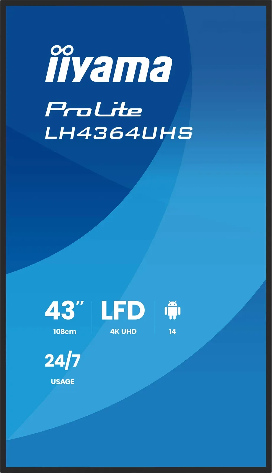 43" iiyama LH4364UHS-B1AG:VA,4K UHD,Android,24/7