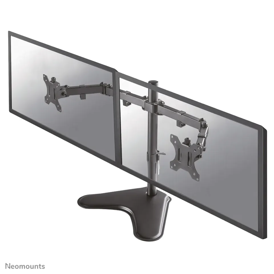Neomounts FPMA-D550DDBLACK/Držák displeje/na stůl/10-32"/stojan/VESA 100X100/nosn. 2x8kg/2 displeje/černý