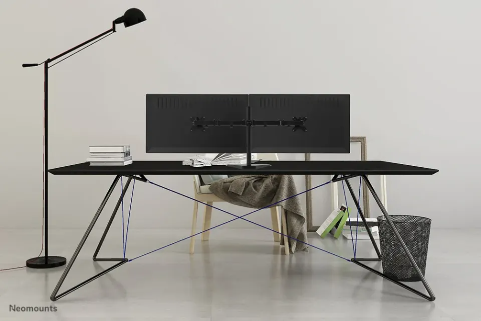 Neomounts FPMA-D550DDBLACK/Držák displeje/na stůl/10-32"/stojan/VESA 100X100/nosn. 2x8kg/2 displeje/černý