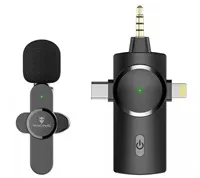 Viking bezdrátový mikrofon s klipem M360, konektor USB-C / Lightning / 3,5 mm jack