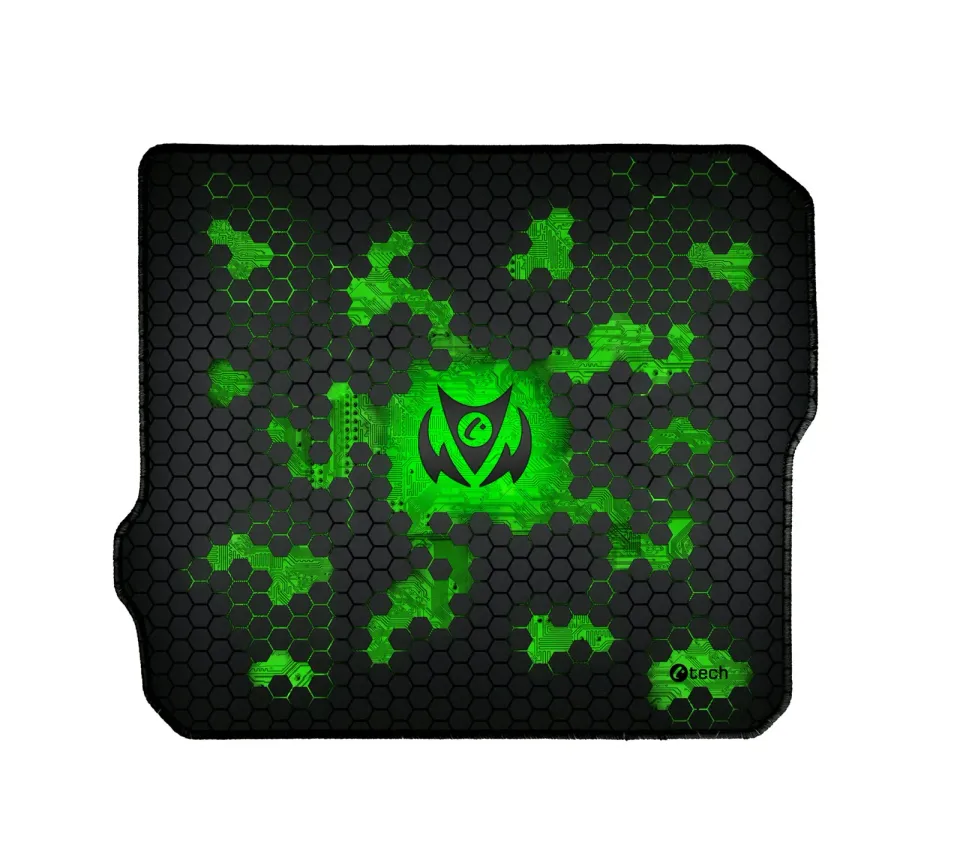 C-TECH Herní podložka pod myš ANTHEA CYBER GREEN, 320x270x4mm, obšité okraje