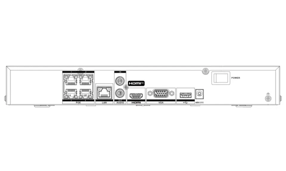 Hikvision DS-7604NXI-K1/4P(D), 4 kanálový AcuSense NVR s rozpoznáváním obličeje; 4xPoE