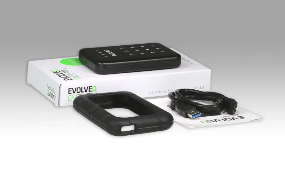 EVOLVEO 2.5" Encrypt 1, externí rámeček na HDD, USB 3.0, celohliníkový, antivibr