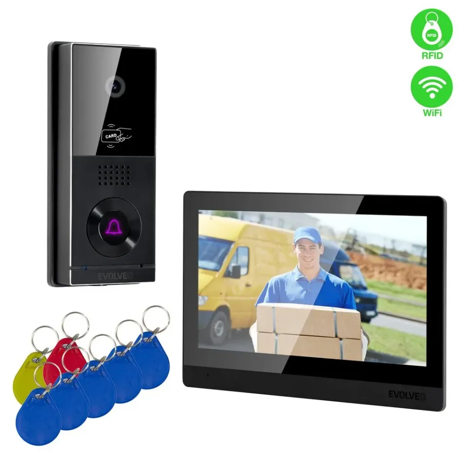 EVOLVEO DoorPhone AHD10, Sada domácího WiFi videotelefonu s ovládáním dveří a RF