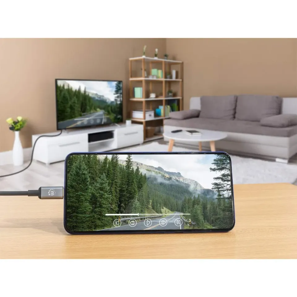 Manhattan kabel USB-C na HDMI, USB-C Male na HDMI Male, 1m, černá
