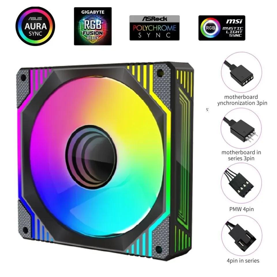 1stCOOL ventilátor AURA EVO Mirror ARGB 120mm černý (do CASE, black)