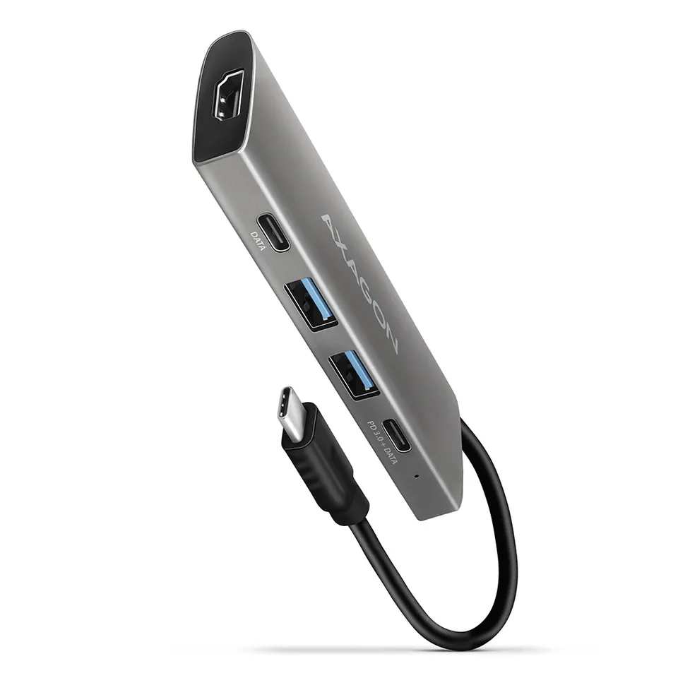 AXAGON HMC-5G2, USB-C 3.2 Gen 2 10 Gb/s hub, porty HDMI 4K/60Hz + 2x USB-A + 2x