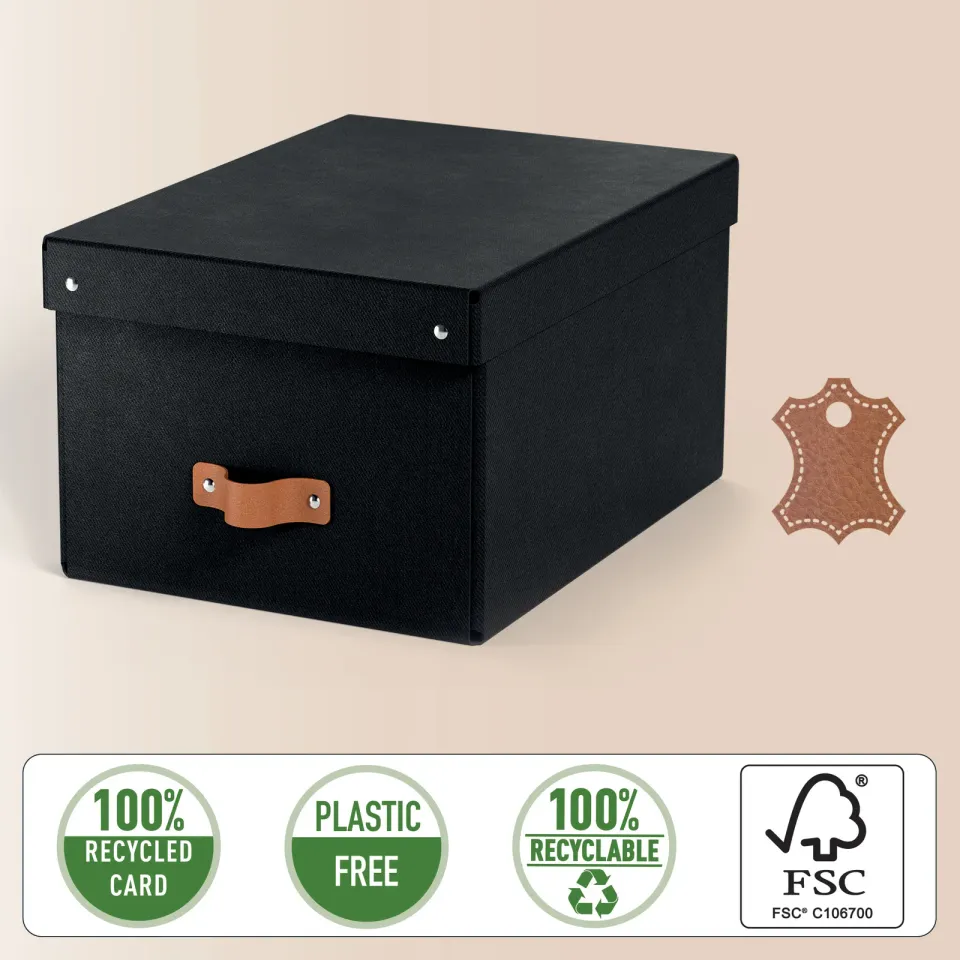 LEITZ úložný box, karton, velikost M, 2 ks černý