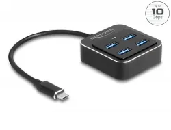 Delock Rozbočovač USB 3.2 Gen 2 USB Type-C se 4 porty USB Typu-A samice – 10 Gbp