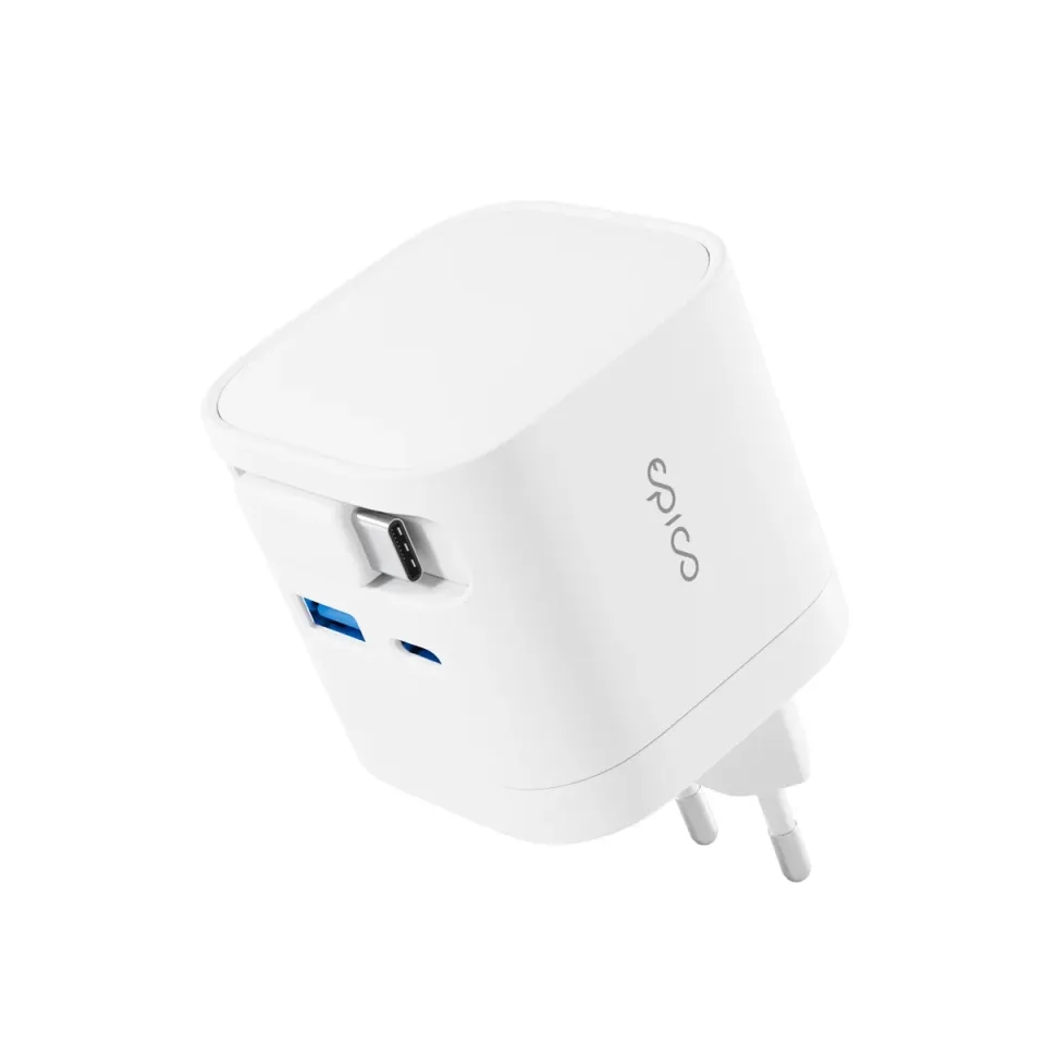 Epico UltraBoost Retractable GaN 65W adaptér EA65c se zabudovaným kabelem