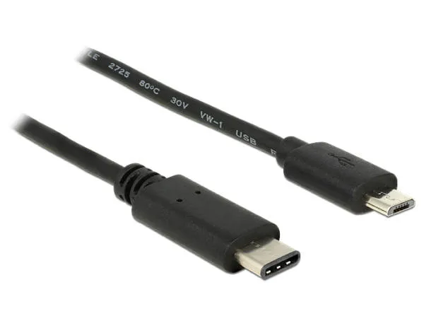 Delock Kabel USB Type-C 2.0 samec > USB 2.0 Typ Micro-B samec 0,5 m černý