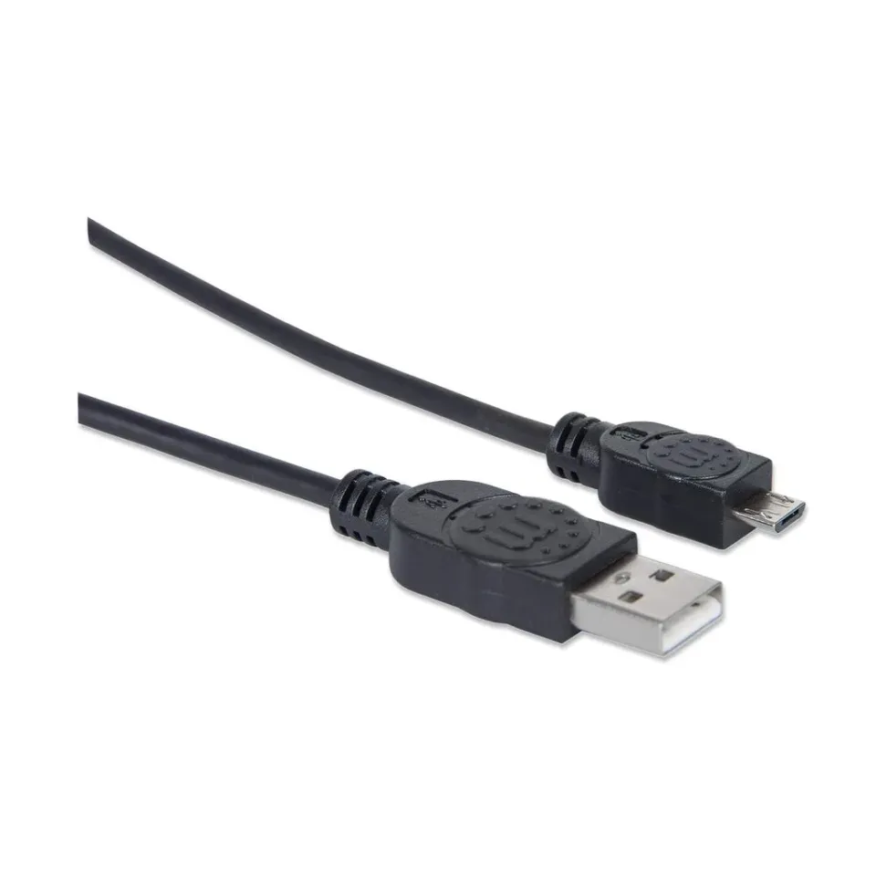 MANHATTAN Kabel propojovací USB 2.0 A Male / Micro-B Male, 1.8m, černý