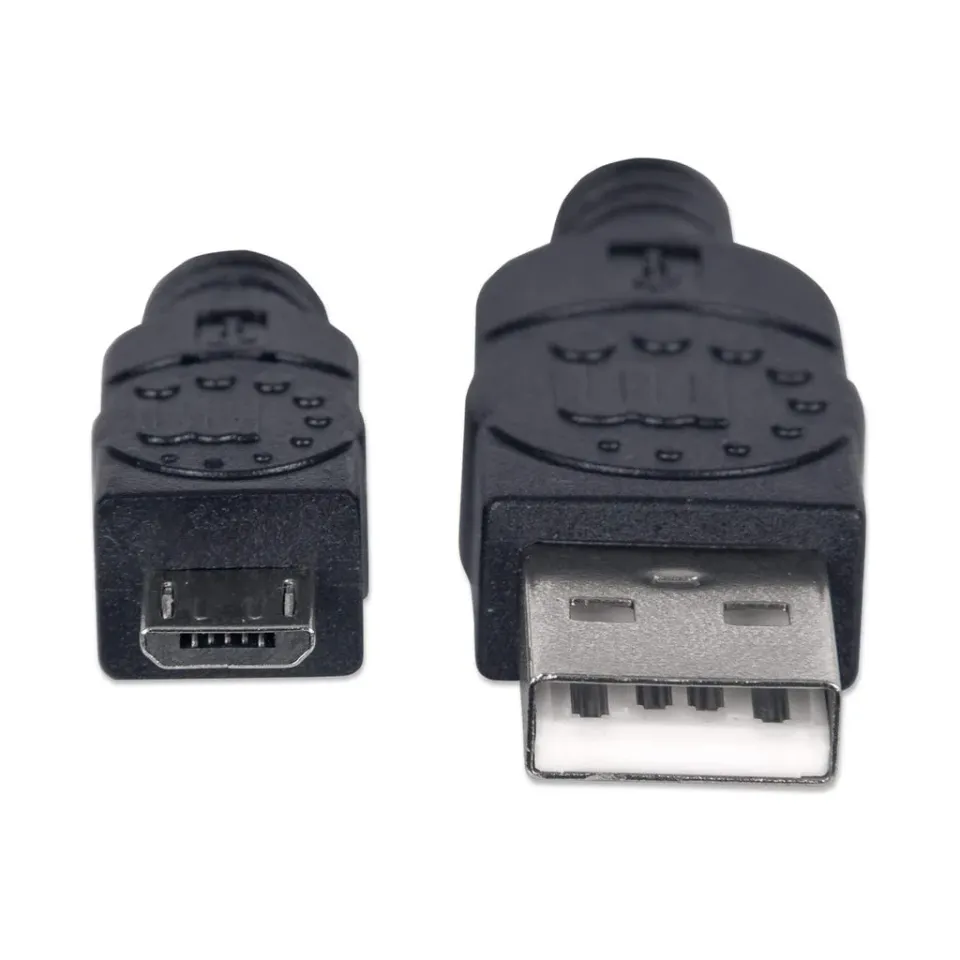 MANHATTAN Kabel propojovací USB 2.0 A Male / Micro-B Male, 1.8m, černý