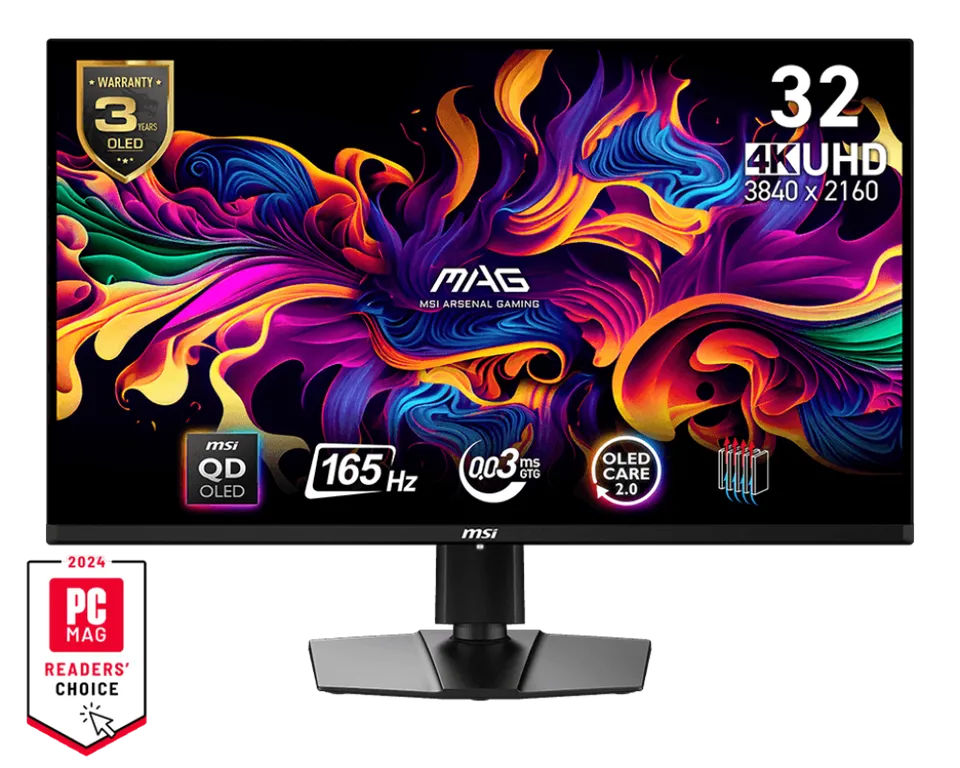 MSI Gaming monitor MAG 321UP QD-OLED, 31,5" QD-OLED/3840x2160 (UHD)/165Hz/0,03ms