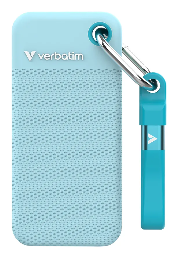 VERBATIM Pocket SSD 2TB, USB-C 3.2 Gen 2, modrá + 2x gumový obal
