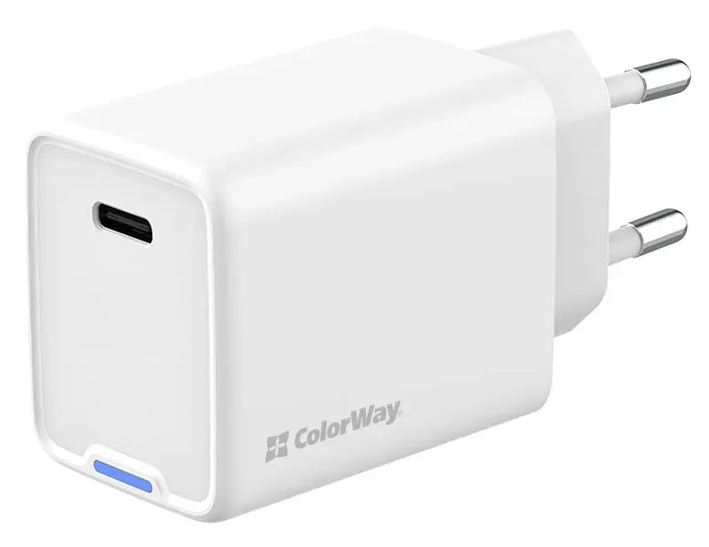 COLORWAY 1x USB-C/ síťová nabíječka/ GaN/ PD/ PPS/ 45W/ Bílá