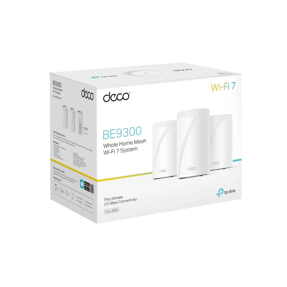 TP-LINK Deco BE65(3-pack) Mesh systém BE9300 s Wi-Fi 7 pro celoplošné pokrytí domácnosti