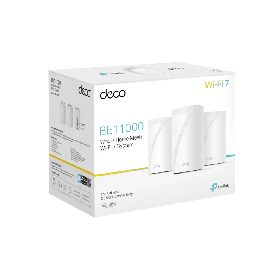 TP-LINK Deco BE65(3-pack) Mesh systém BE9300 s Wi-Fi 7 pro celoplošné pokrytí domácnosti