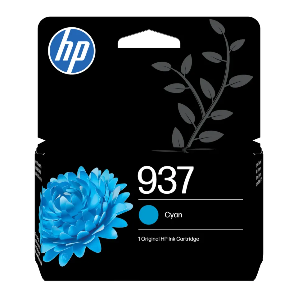 HP 4S6W2NE originální náplň azurová č.937 cyan cca 800 stran (cyan, pro HP OfficeJet 9120e, 9122e, 9132e, 9720e, 9730e)