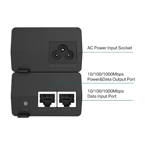 TP-Link TL-POE160S Gigabitový PoE+ injektor, 802.3af/at, 30W