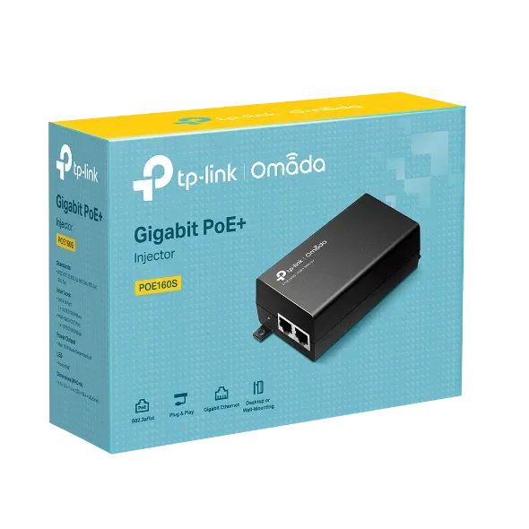 TP-Link TL-POE160S Gigabitový PoE+ injektor, 802.3af/at, 30W