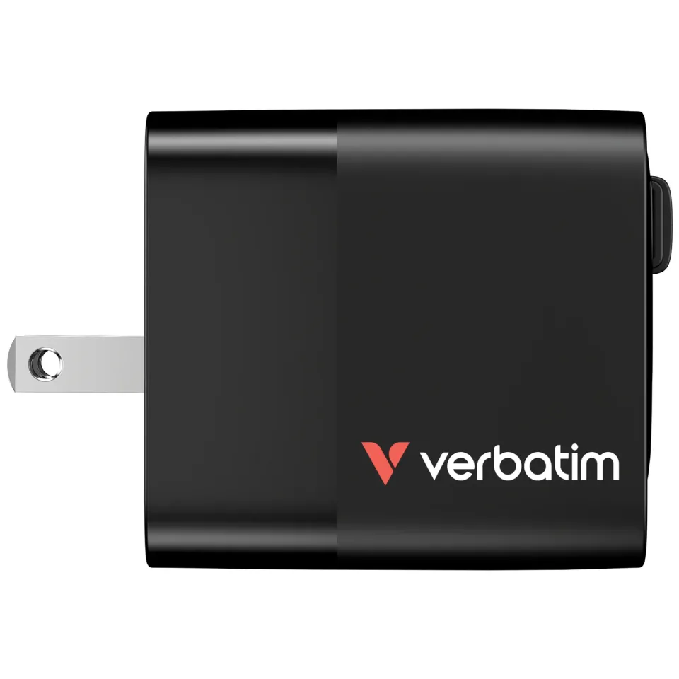 VERBATIM GaN Nabíječka do sítě, S kabelem, USB-C, USB-A, černá